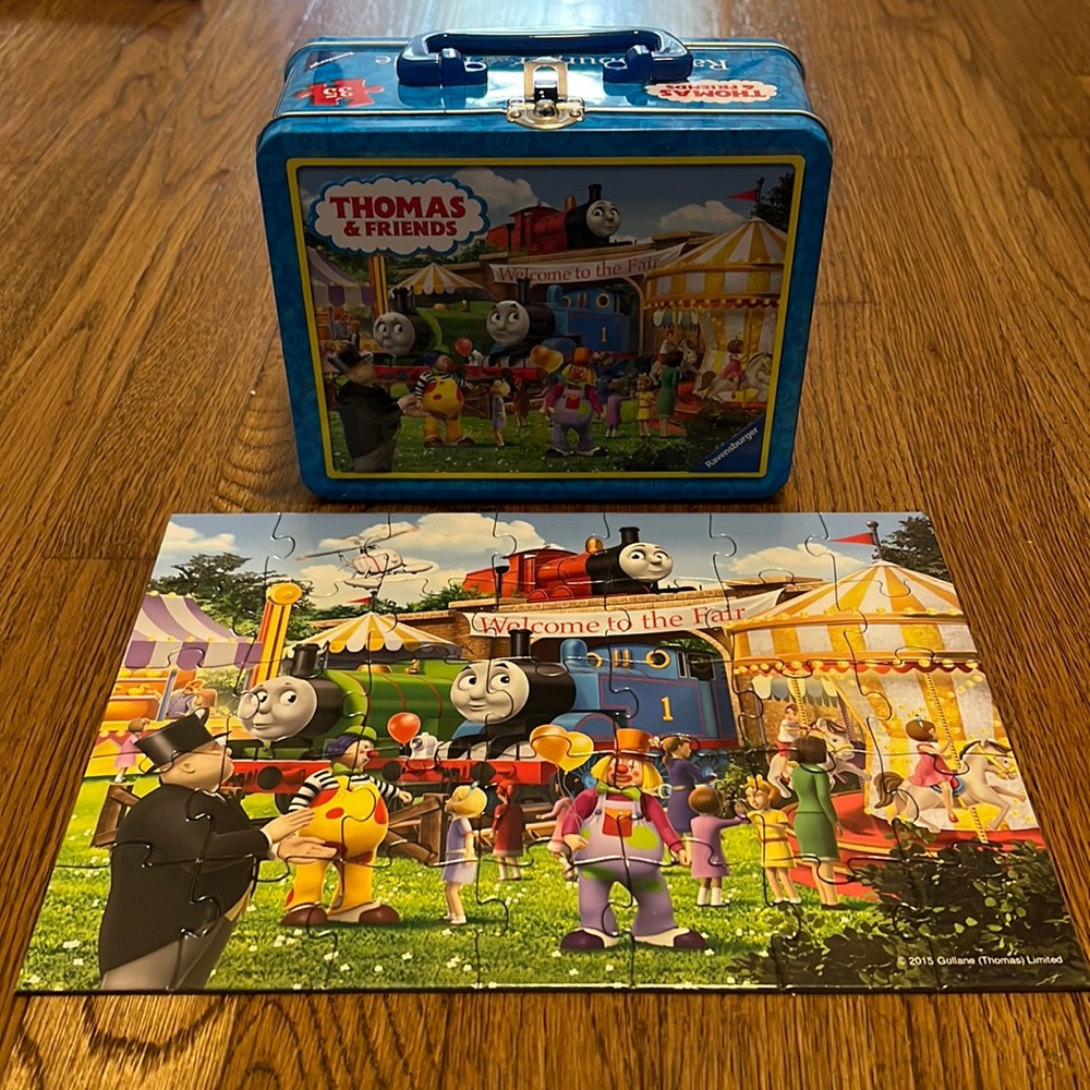 Ravensburger Thomas & Friends Tin Box Puzzle Fair Bound Jigsaw- Rare Find!!
